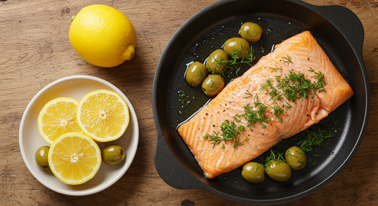 Lemon-Roasted Salmon with Green Herb Sauce