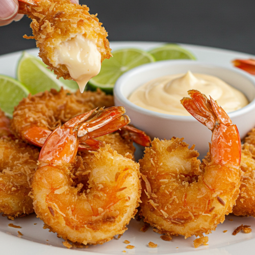 Coconut shrimp with sweet chili mayo