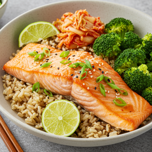 Roasted Salmon & Broccoli Rice Bowls