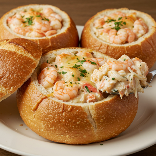Stuffed Seafood Bread Bowls