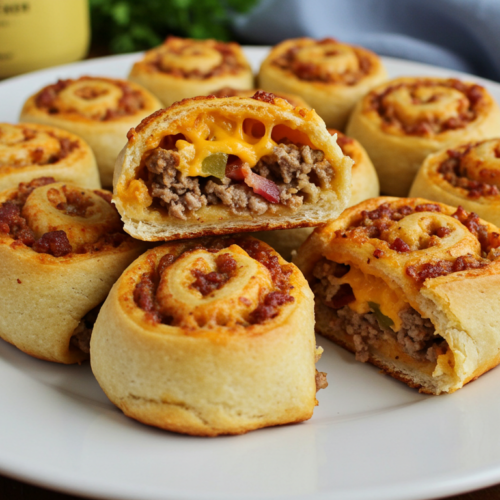 Garlic Butter Bacon Cheeseburger Rollups