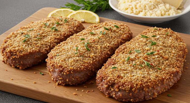 Parmesan Baked Beef Chops easy oven recipe