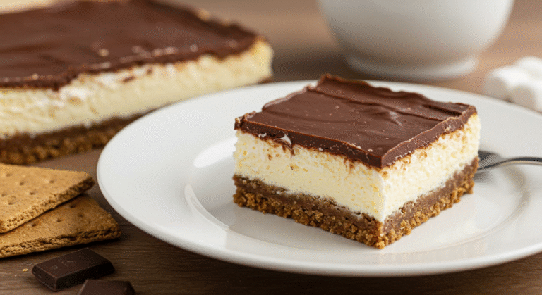 Frozen S’mores Cheesecake Bars summer dessert idea