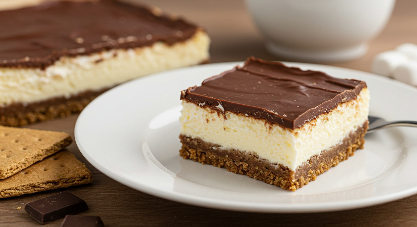 Frozen S’mores Cheesecake Bars summer dessert idea