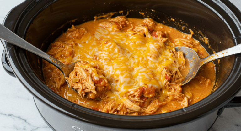 Slow Cooker Queso Chicken Tacos weeknight dinner idea