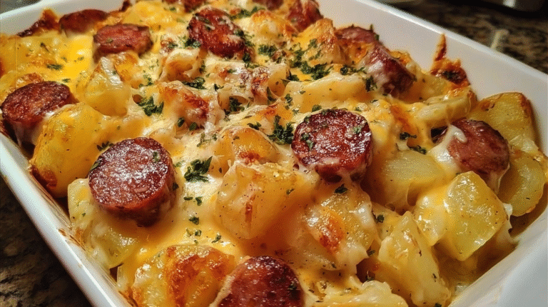 Cheesy Ranch Potatoes and Smoked Sausage