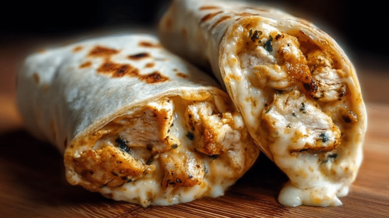 Cheesy Garlic Chicken Wraps Recipe