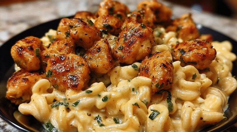 Garlic Butter Chicken Bites with Creamy Pasta