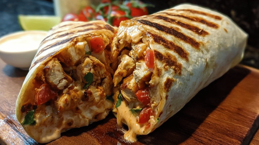 Yummy Chipotle Ranch Grilled Chicken Burrito Recipe