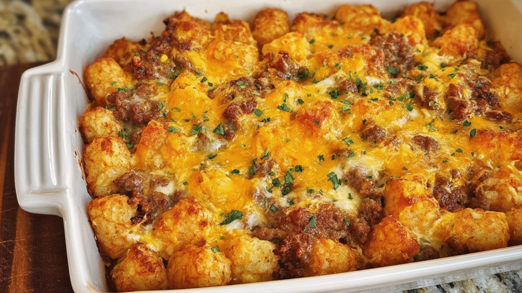 Tater Tot Sausage Breakfast Casserole