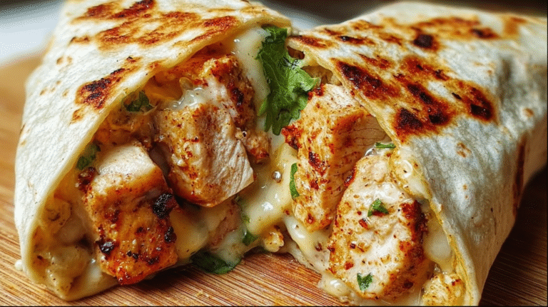 Cheesy Garlic Chicken Wraps
